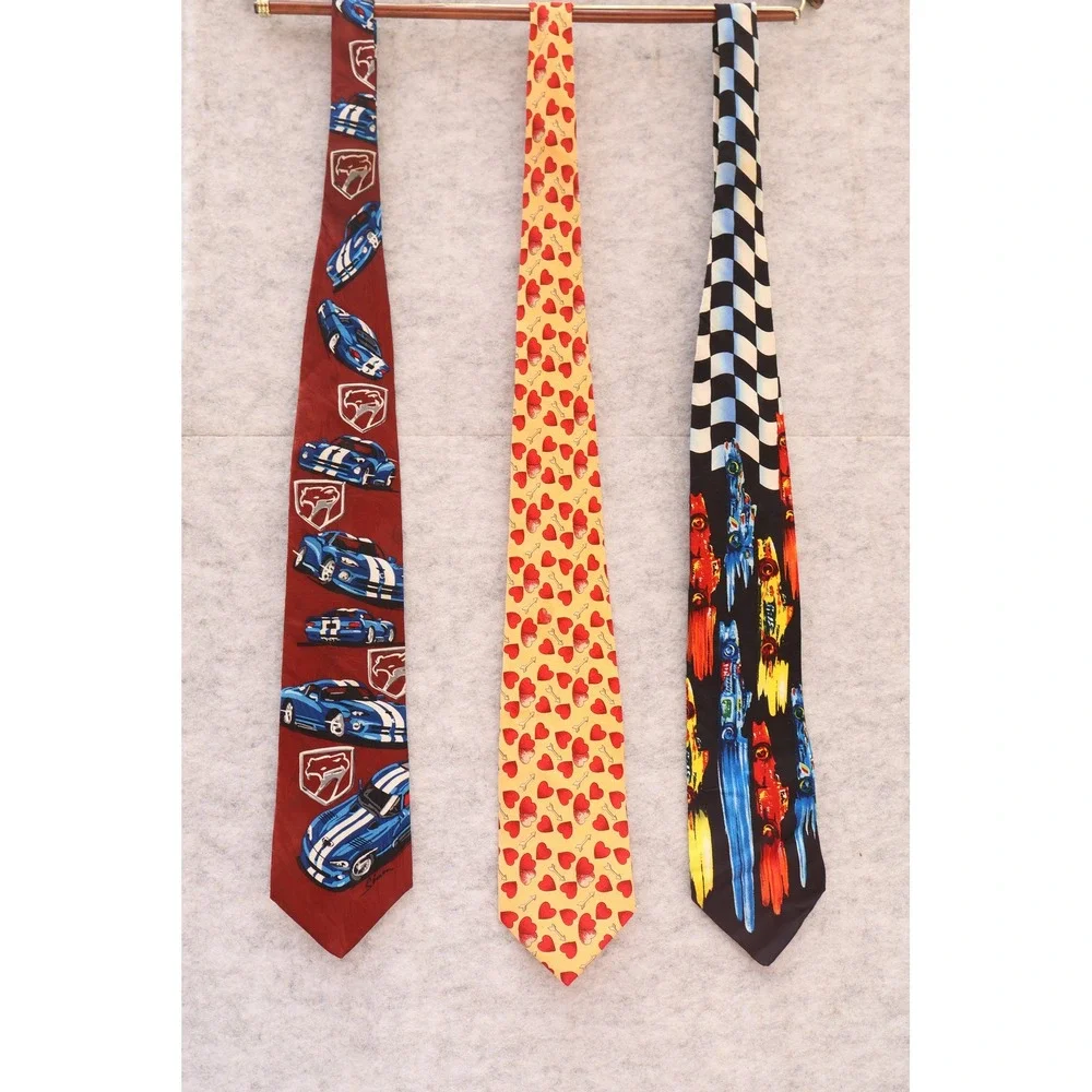 Vintage Men Tie Lot Robert Talbott RM Style Dodge Viper Racing Formula 1 Silk